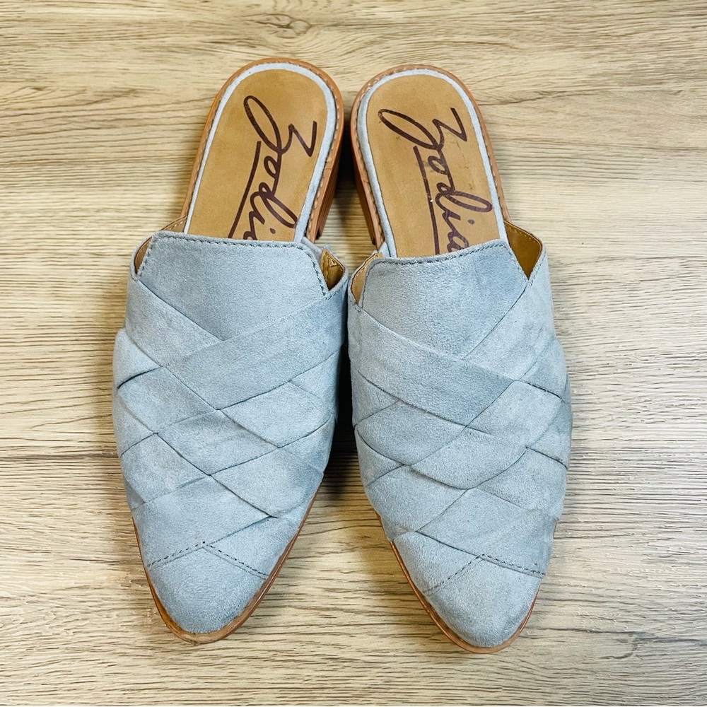 Zodiac Women's Light Blue Woven Pointed Toe Hendrix Slip On Mule | Size 8.5